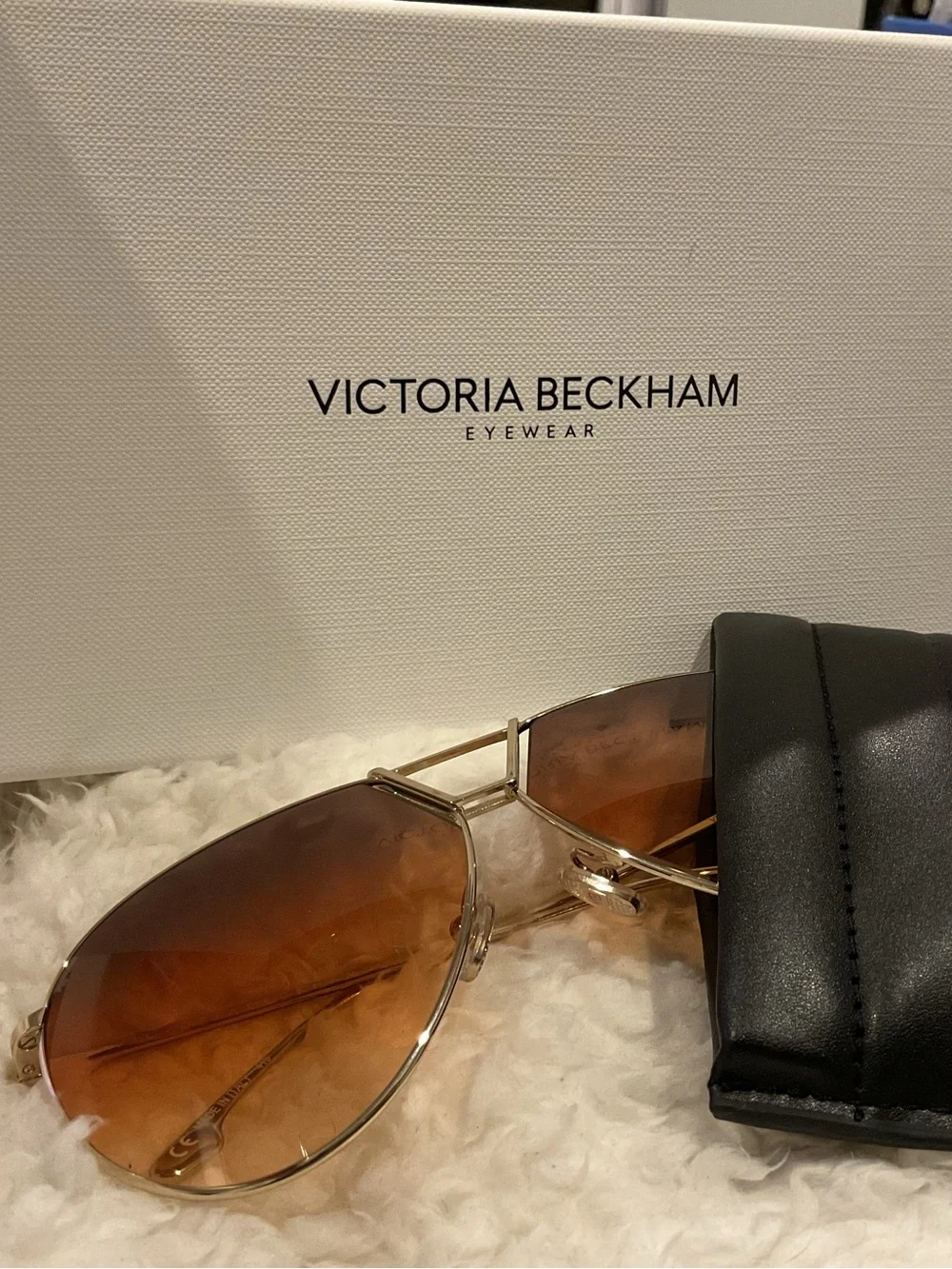 Victoria Beckham Women’s Gold Aviator Sunglasses